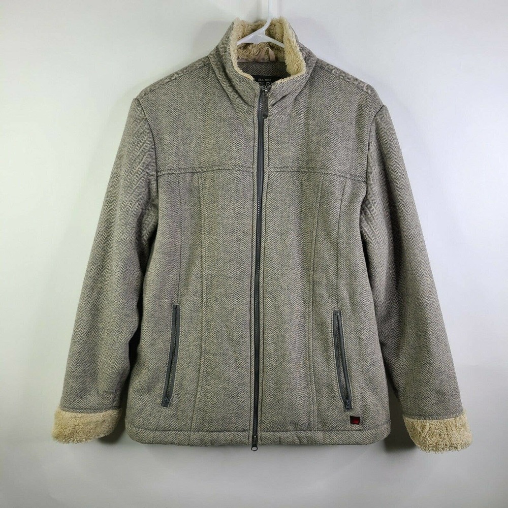 Woolrich Light Gray Teddy-Trim Zip Jacket
